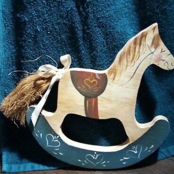 Vintage Hand Painted Rocking Horse Decor - Picture 3 of 6